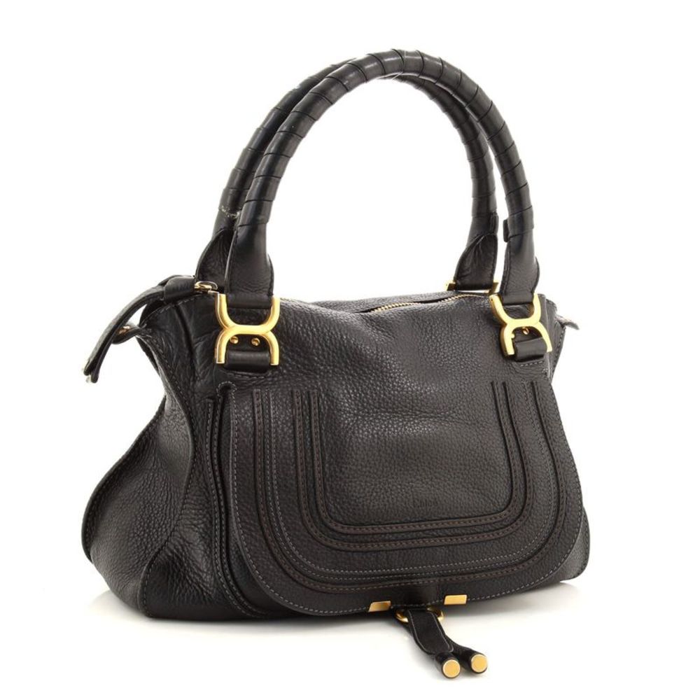 Chloe Marcie Satchel Leather Medium Black - Picture 2 of 8